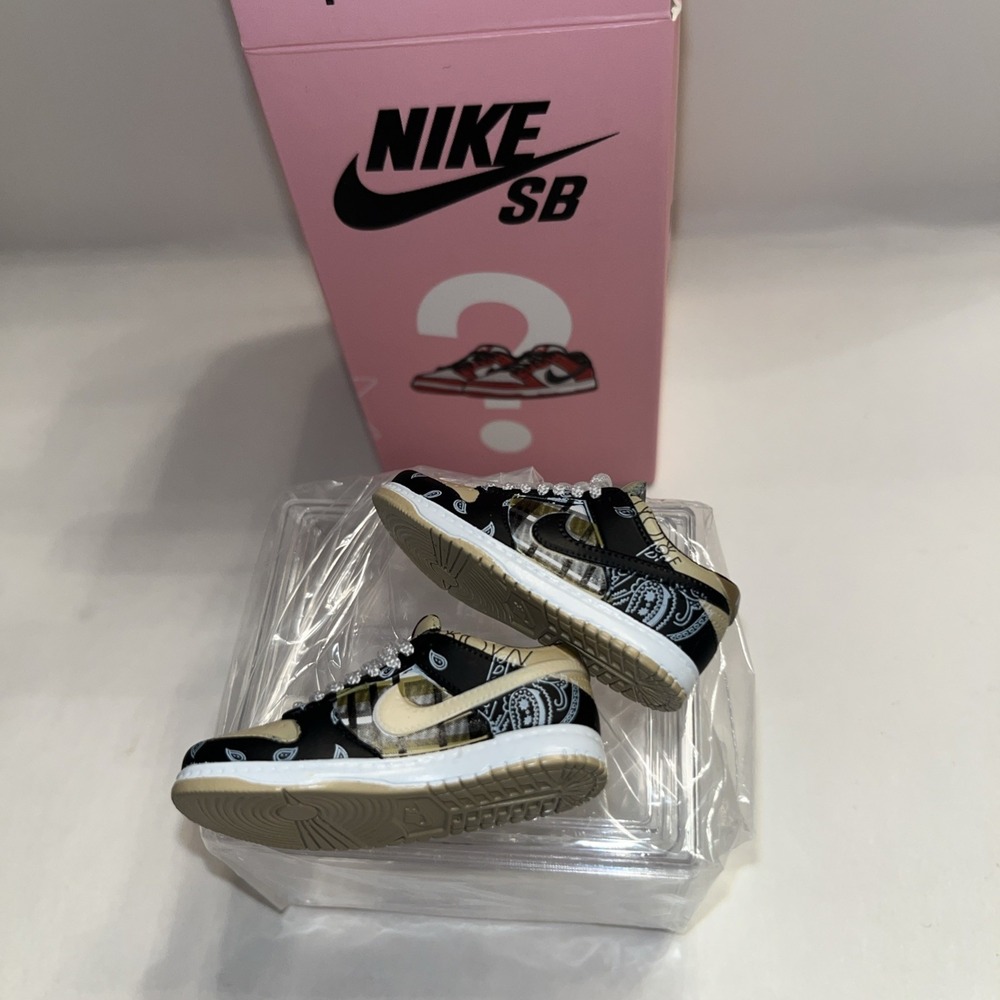 Nike Customized Mini Travis Scott 3D Sneaker Pair With Box And Display Case